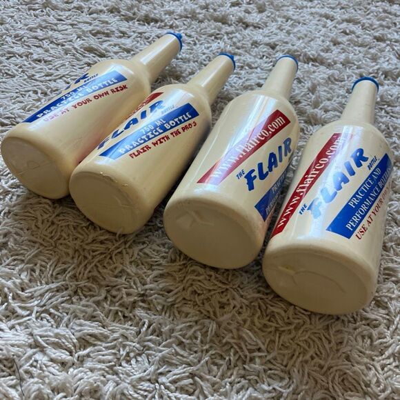Set Of 4 The Flair Bartender Practice & Performance Bottles Official Brand - Picture 5 of 8